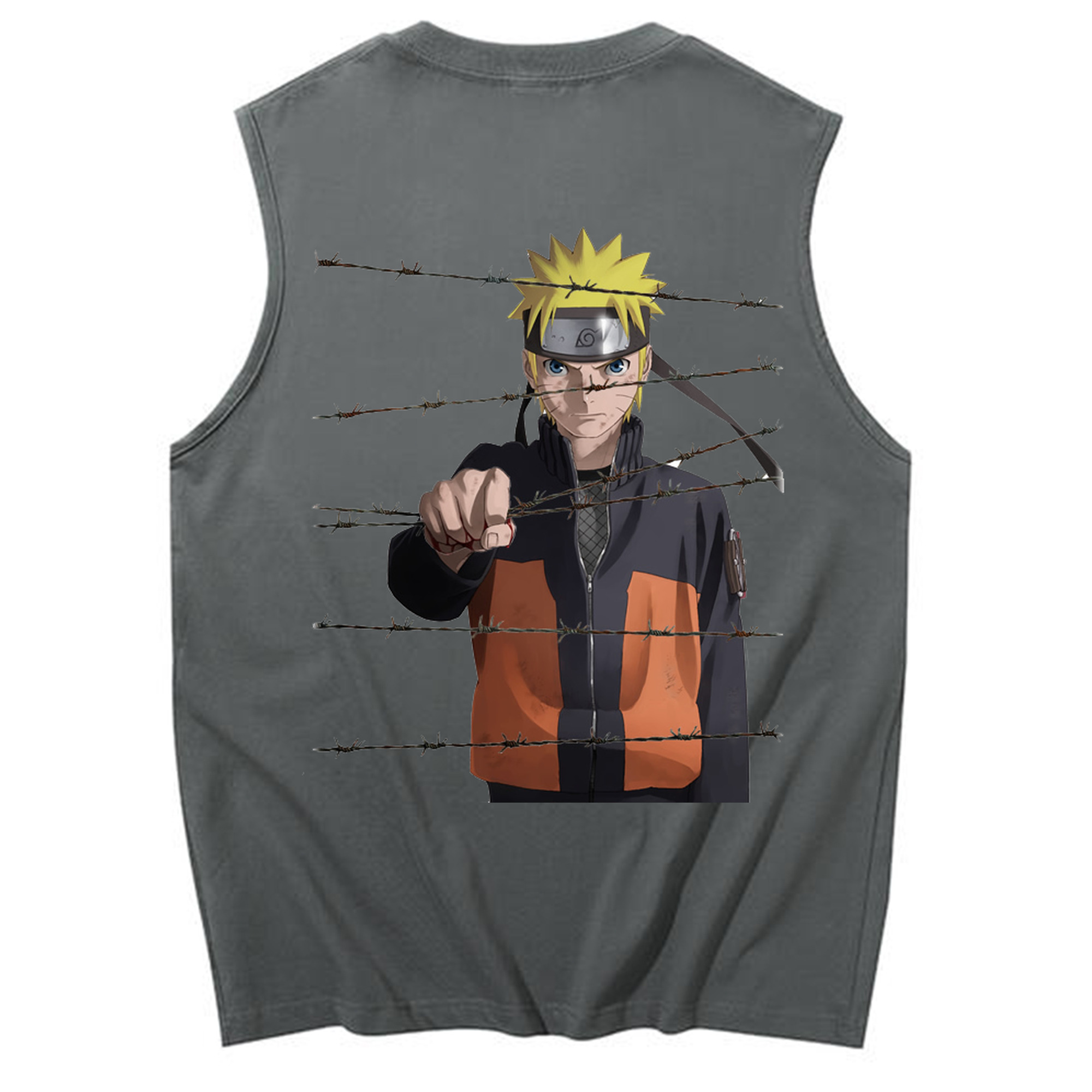 （画像用） NARUTO -ナルト- うずまき ナルト Uzumaki Naruto コットン100％タンクトップ（背面プリント）